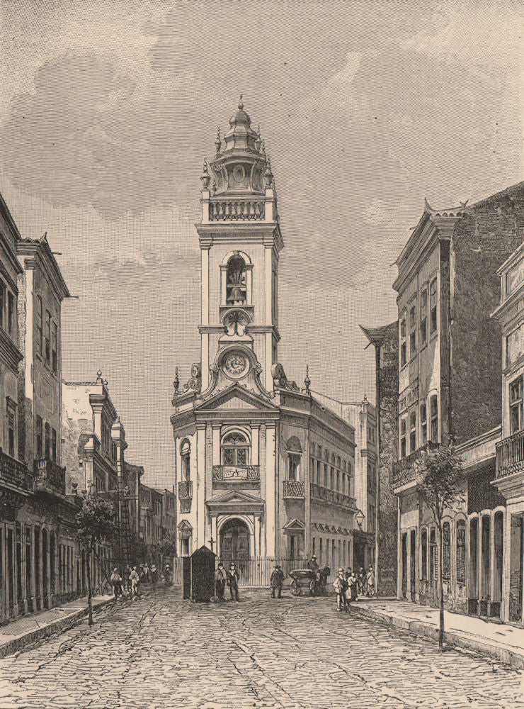 Pernambuco - Street view. Brazil 1885 old antique vintage print picture